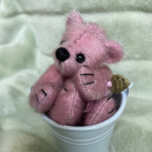 Load image into Gallery viewer, Bebe Bear in a bucket (pink) - Hand made collectable bear
