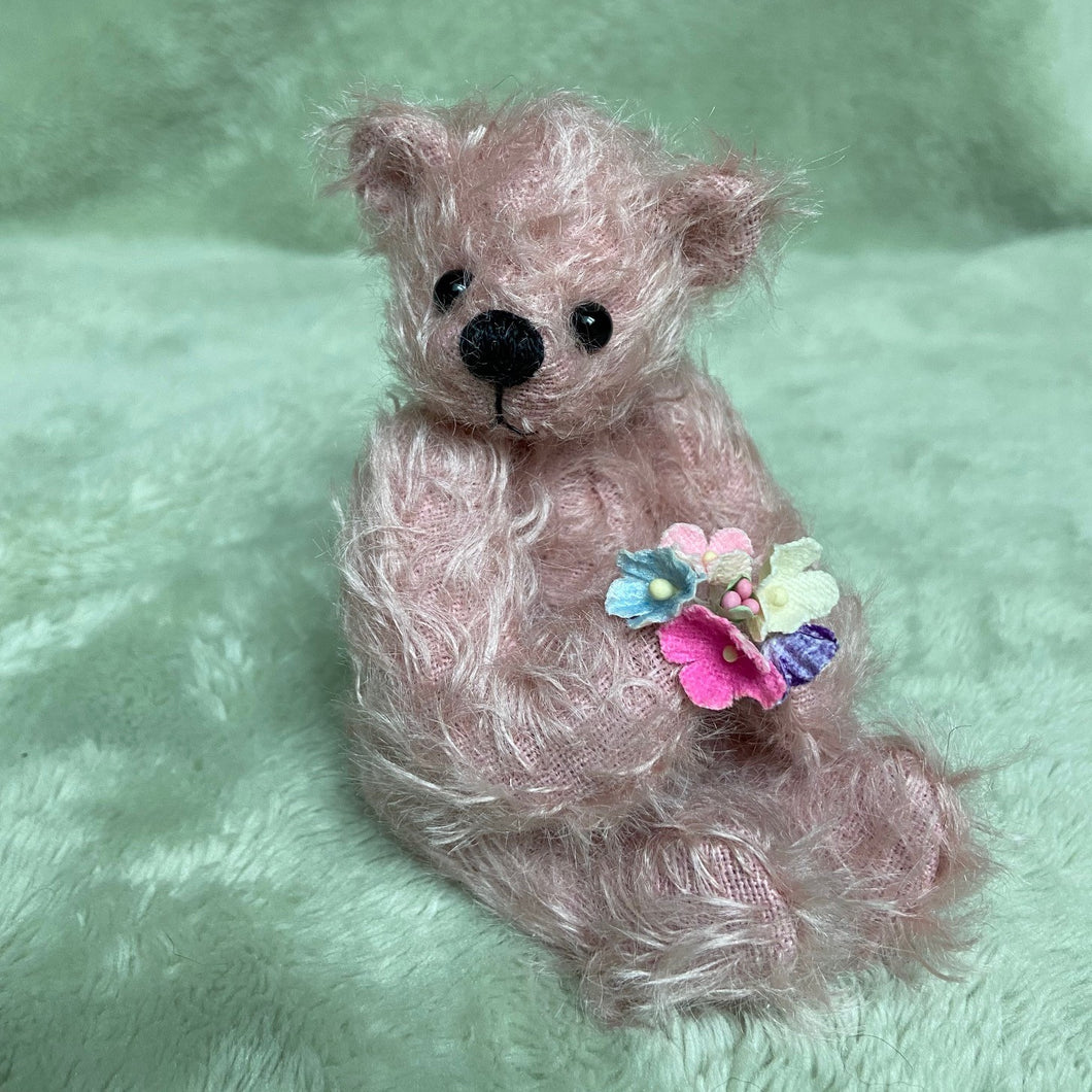 Rosalie - Hand made collectable bear (Pink)